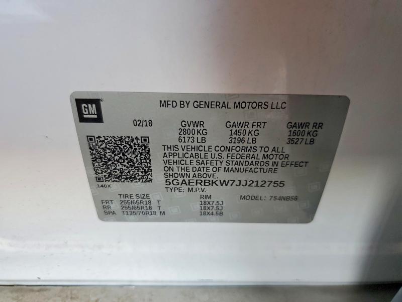 Aukcja sprzedaży 2018 Buick Enclave, vin: 5GAERBKW7JJ212755, numer aukcji: 53289586