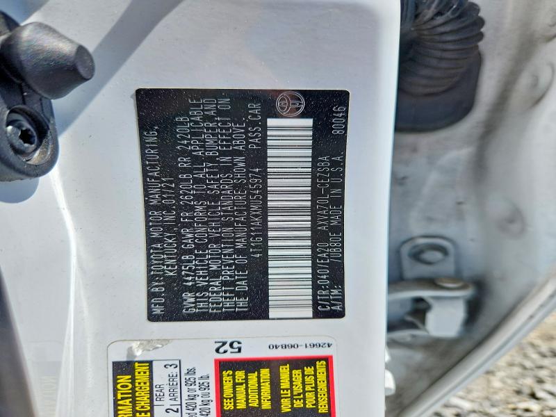 53197856 :رقم المزاد ، 4T1G11AKXMU545974 vin ، 2021 Toyota Camry مزاد بيع