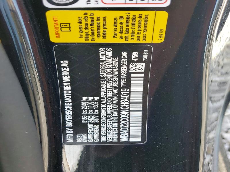 52605836 :رقم المزاد ، WBADZ2C09NCH84019 vin ، 2022 Bmw 840i مزاد بيع