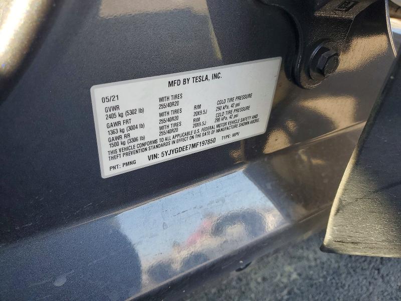 Aukcja sprzedaży 2021 Tesla Model Y, vin: 5YJYGDEE7MF197850, numer aukcji: 54817286