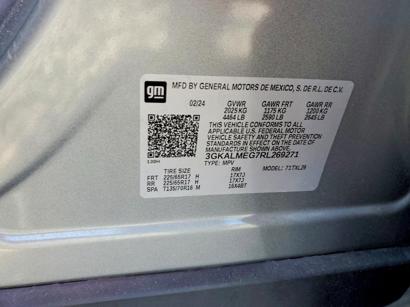 2024 Gmc Terrain მანქანა იყიდება აუქციონზე, vin: 3GKALMEG7RL269271, აუქციონის ნომერი: 53987256