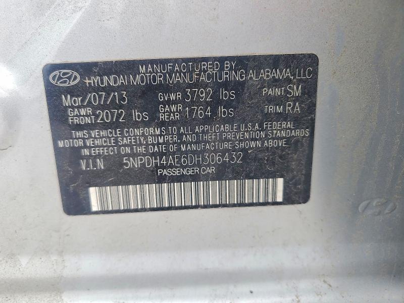 Aukcja sprzedaży 2013 Hyundai Elantra, vin: 5NPDH4AE6DH306432, numer aukcji: 53003286