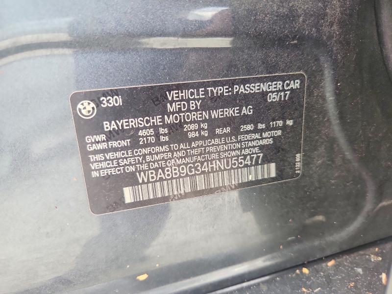 53601246 :رقم المزاد ، WBA8B9G34HNU55477 vin ، 2017 Bmw 330 مزاد بيع
