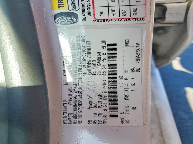 Продажа на аукционе авто 2012 Ford Fiesta, vin: 3FADP4CJ9CM103840, номер лота: 53816986