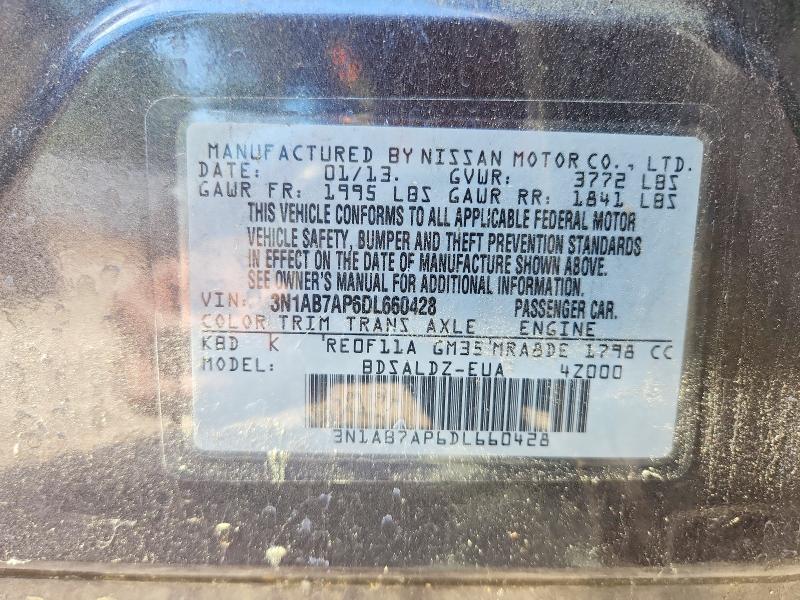 Продаж на аукціоні авто 2013 Nissan Sentra, vin: 3N1AB7AP6DL660428, номер лоту: 53607526