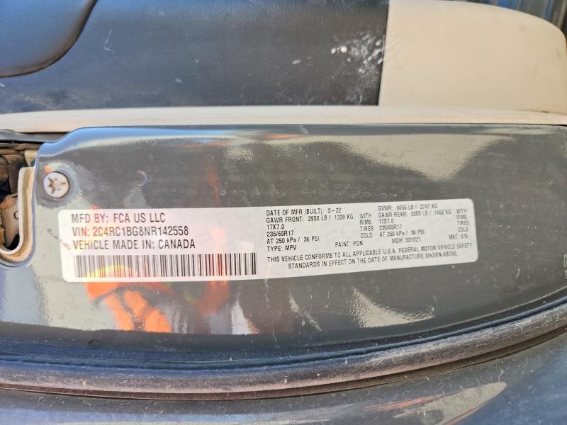 53473956 :رقم المزاد ، 2C4RC1BG8NR142558 vin ، 2022 Chrysler Pacifica مزاد بيع