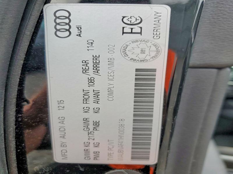 Продажа на аукционе авто 2017 Audi A4, vin: WAUBNAF41HN003818, номер лота: 55584316