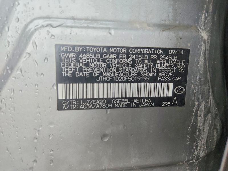Aukcja sprzedaży 2015 Lexus Is, vin: JTHCF1D20F5019199, numer aukcji: 54554246