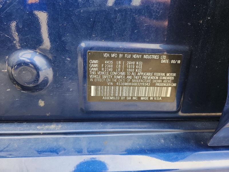 2011 Subaru Legacy მანქანა იყიდება აუქციონზე, vin: 4S3BMBK60B3219343, აუქციონის ნომერი: 55168226