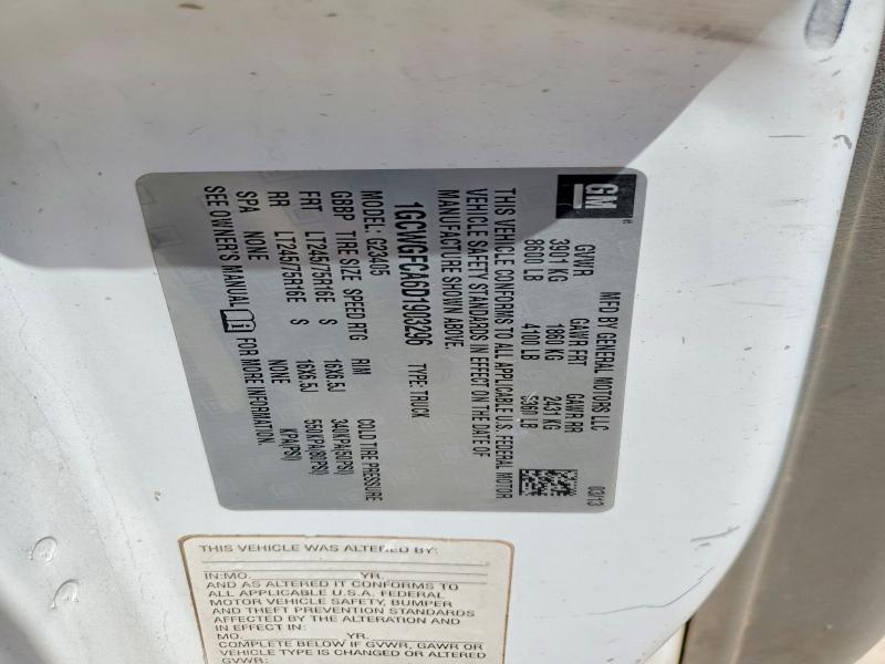 2013 Chevrolet Express G2500 მანქანა იყიდება აუქციონზე, vin: 1GCWGFCA6D1903296, აუქციონის ნომერი: 52868866