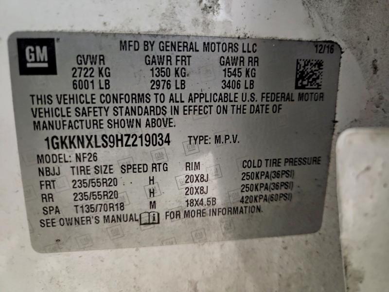 Продажа на аукционе авто 2017 Gmc Acadia, vin: 1GKKNXLS9HZ219034, номер лота: 52293936