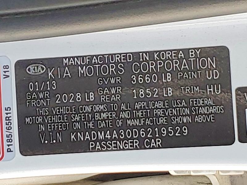 Aukcja sprzedaży 2013 Kia Rio, vin: KNADM4A30D6219529, numer aukcji: 54335916