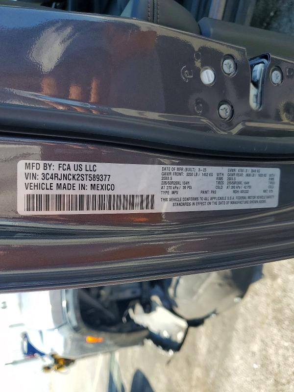 52933876 :رقم المزاد ، 3C4RJNCK2ST589377 vin ، 2025 Jeep Wagoneer S مزاد بيع