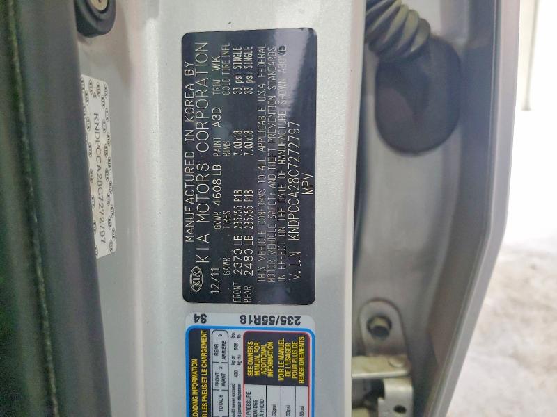 2012 Kia Sportage მანქანა იყიდება აუქციონზე, vin: KNDPCCA28C7272797, აუქციონის ნომერი: 53598206