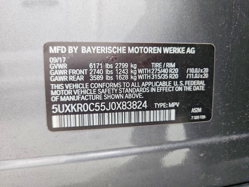 Aukcja sprzedaży 2018 Bmw X5, vin: 5UXKR0C55J0X83824, numer aukcji: 52666306