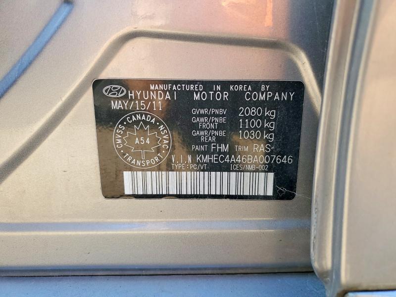 Продаж на аукціоні авто 2011 Hyundai Sonata, vin: KMHEC4A46BA007646, номер лоту: 53040596
