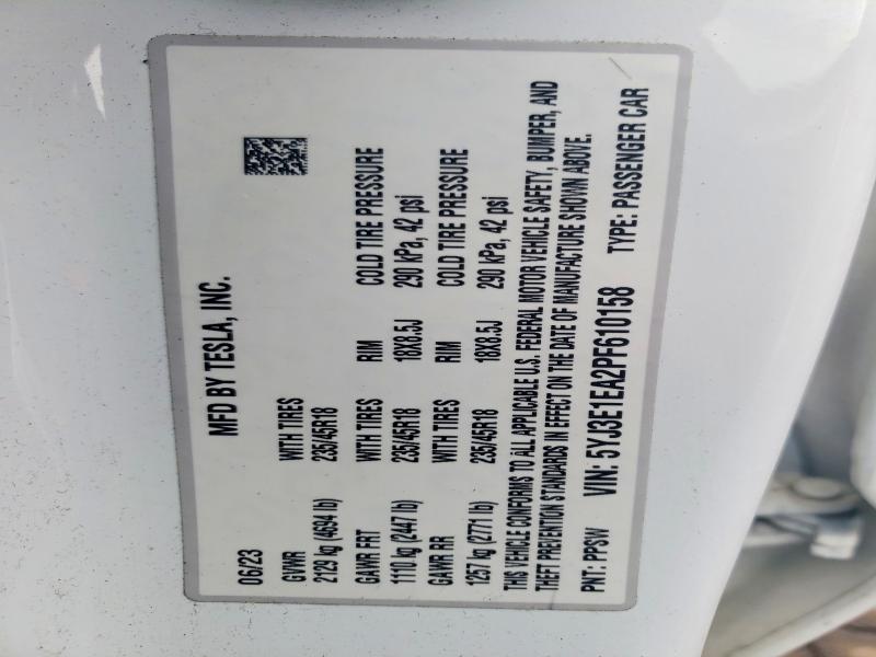 Aukcja sprzedaży 2023 Tesla Model 3, vin: 5YJ3E1EA2PF610158, numer aukcji: 52750256