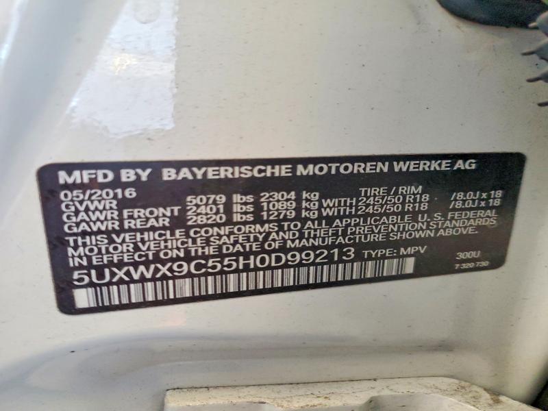 2017 Bmw X3 მანქანა იყიდება აუქციონზე, vin: 5UXWX9C55H0D99213, აუქციონის ნომერი: 54432136
