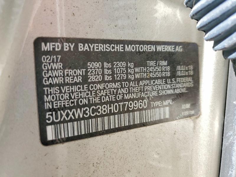 Auction sale of the 2017 Bmw X4, vin: 5UXXW3C38H0T79960, lot number: 54413016