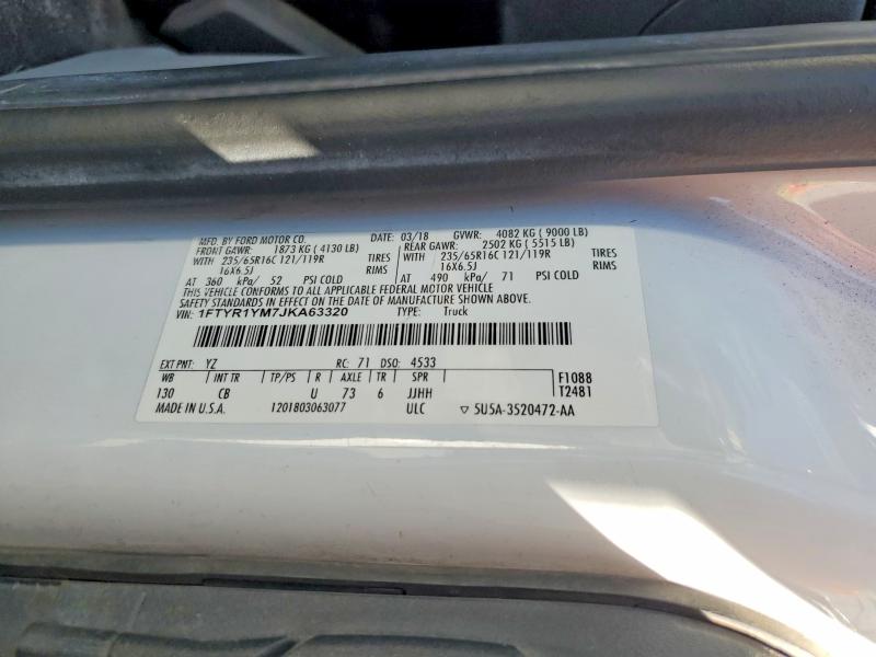 Продажа на аукционе авто 2018 Ford Transit, vin: 1FTYR1YM7JKA63320, номер лота: 53058516