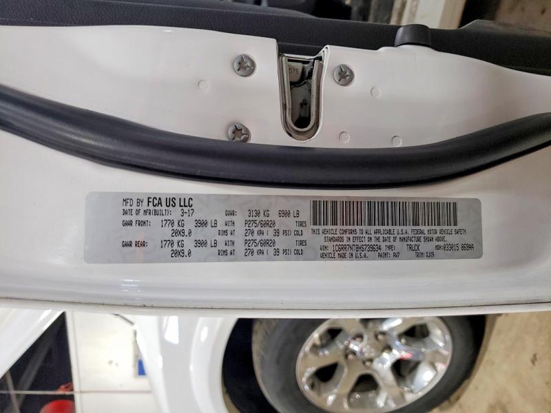 52821266 :رقم المزاد ، 1C6RR7NT8HS739634 vin ، 2017 Ram 1500 مزاد بيع