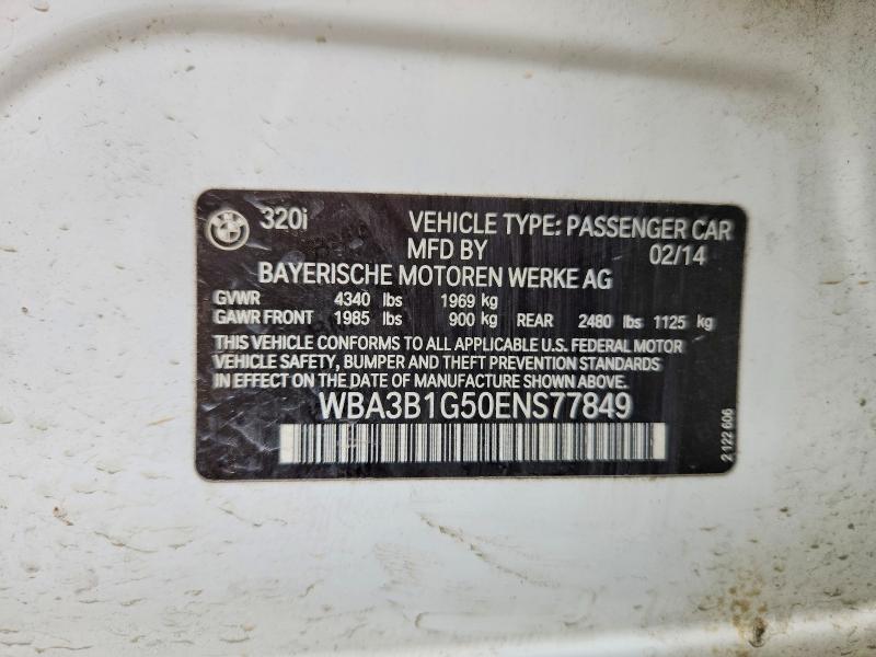 Продажа на аукционе авто 2014 Bmw 320, vin: WBA3B1G50ENS77849, номер лота: 55293816