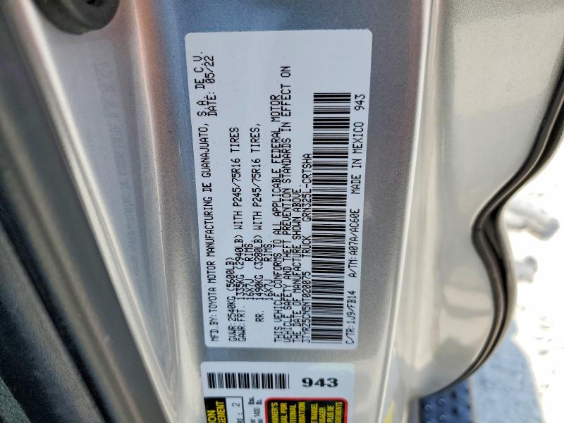 54432696 :رقم المزاد ، 3TYRZ5CN5NT020075 vin ، 2022 Toyota Tacoma مزاد بيع