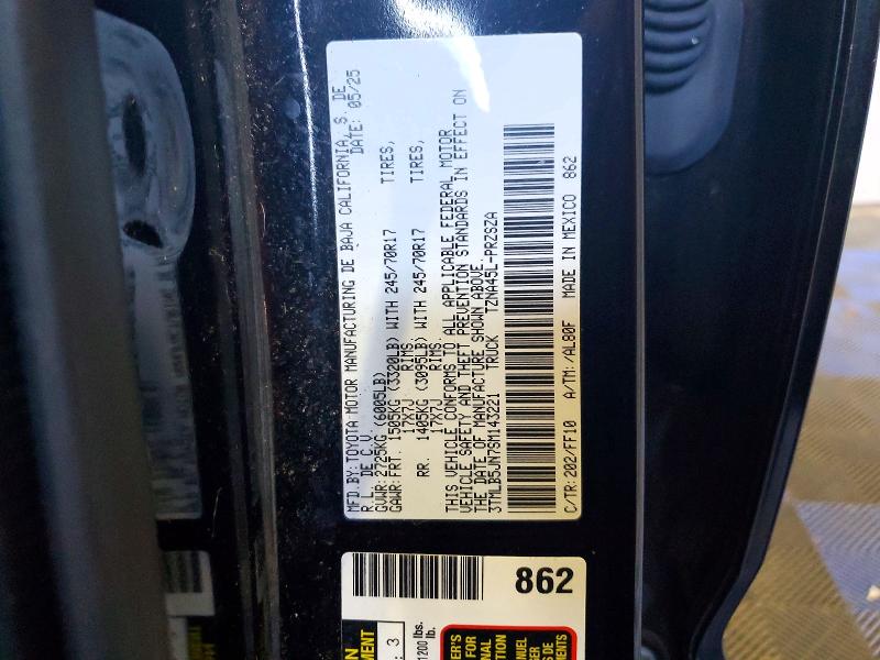 Aukcja sprzedaży 2025 Toyota Tacoma, vin: 3TMLB5JN7SM143221, numer aukcji: 53654386