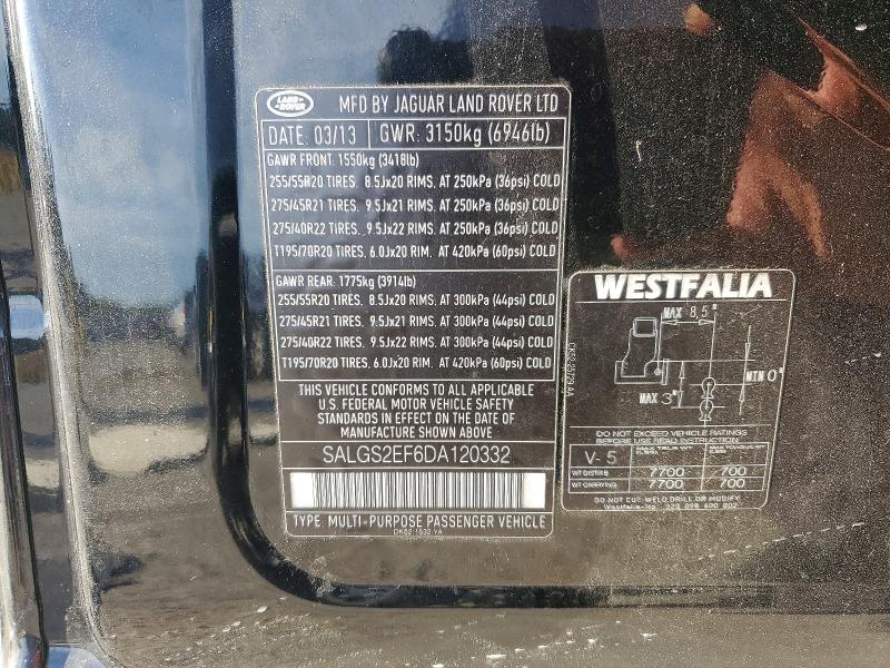 Aukcja sprzedaży 2013 Land Rover Range Rover, vin: SALGS2EF6DA120332, numer aukcji: 52271086