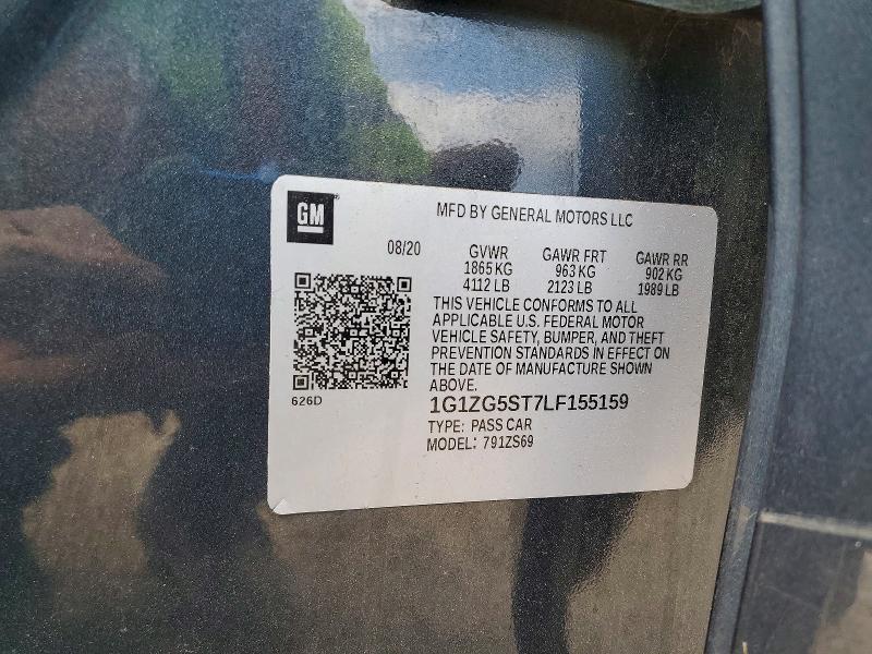 Продажа на аукционе авто 2020 Chevrolet Malibu, vin: 1G1ZG5ST7LF155159, номер лота: 52938426