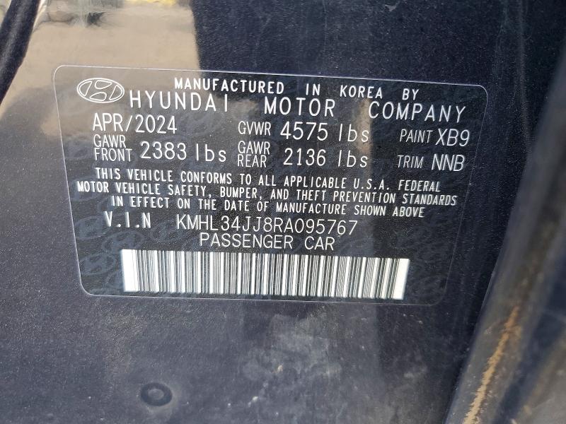 51592356 :رقم المزاد ، KMHL34JJ8RA095767 vin ، 2024 Hyundai Sonata Hybrid مزاد بيع