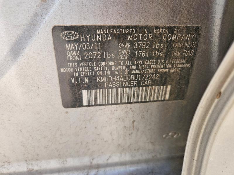 Продаж на аукціоні авто 2011 Hyundai Elantra, vin: KMHDH4AE0BU172242, номер лоту: 51596566
