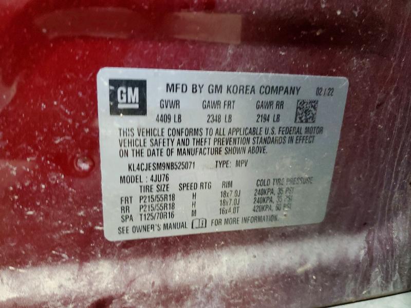 Продажа на аукционе авто 2022 Buick Encore, vin: KL4CJESM9NB525071, номер лота: 51796846