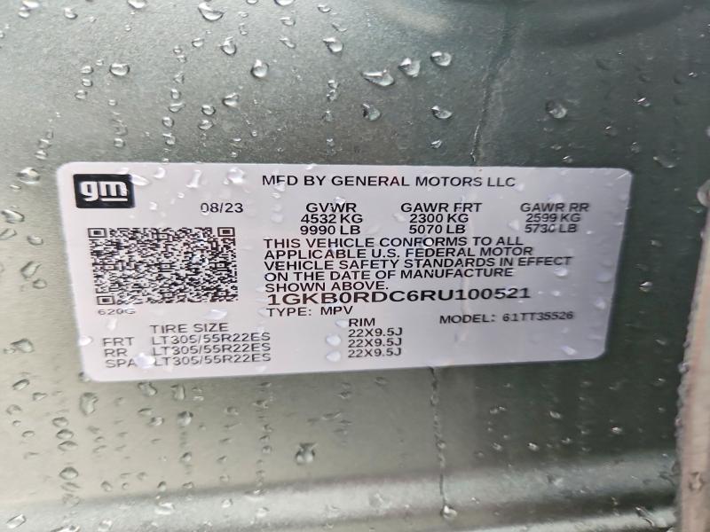 55430726 :رقم المزاد ، 1GKB0RDC6RU100521 vin ، 2024 Gmc Hummer Suv مزاد بيع
