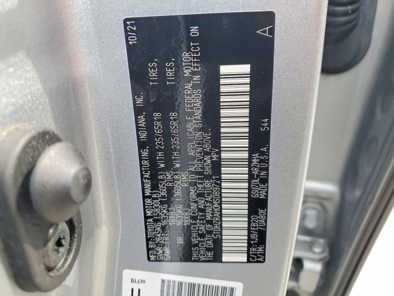 Aukcja sprzedaży 2021 Toyota Highlander, vin: 5TDHZRAH0MS089721, numer aukcji: 52082376