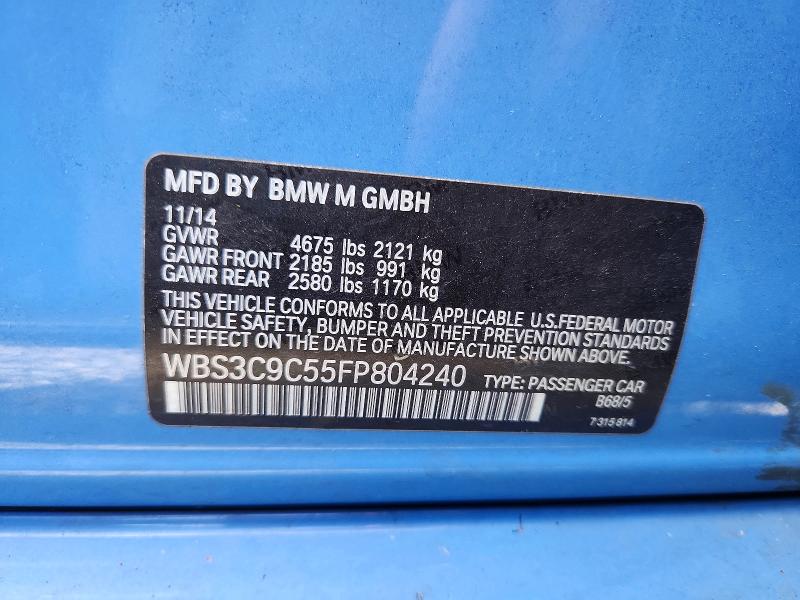 Продаж на аукціоні авто 2015 Bmw M3, vin: WBS3C9C55FP804240, номер лоту: 53583076