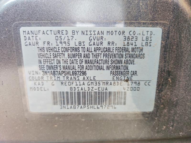 Aukcja sprzedaży 2017 Nissan Sentra, vin: 3N1AB7AP5HL697296, numer aukcji: 53085306