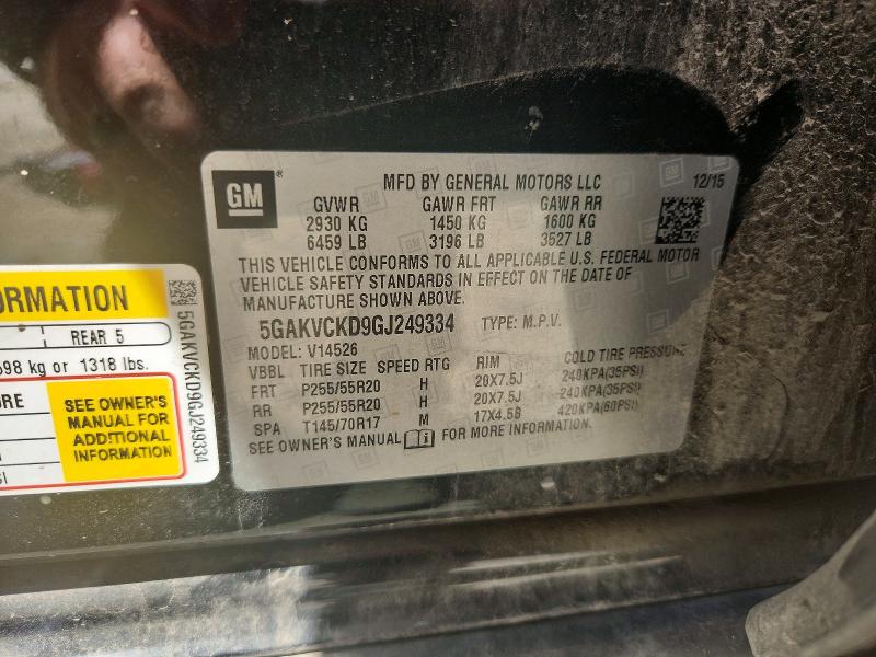 Продажа на аукционе авто 2016 Buick Enclave, vin: 5GAKVCKD9GJ249334, номер лота: 51911456