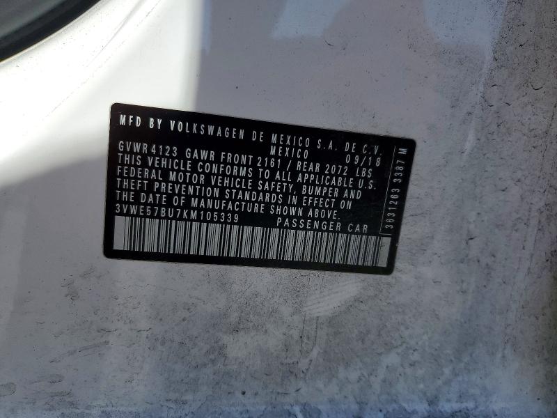Aukcja sprzedaży 2019 Volkswagen Jetta, vin: 3VWE57BU7KM105339, numer aukcji: 54735986