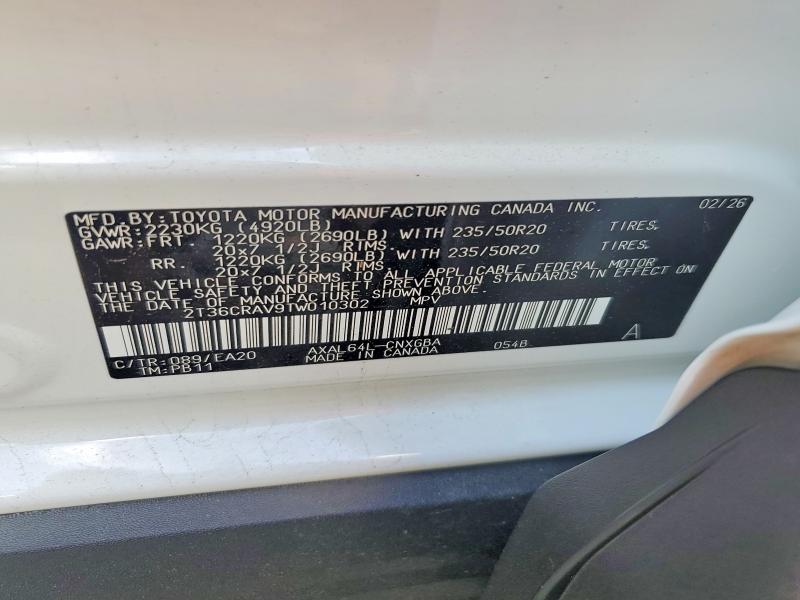 Aukcja sprzedaży 2026 Toyota Rav4, vin: 2T36CRAV9TW010302, numer aukcji: 55187336