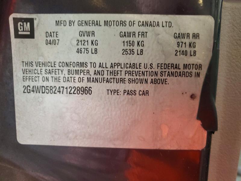 Продаж на аукціоні авто 2007 Buick Lacrosse, vin: 2G4WD582471228966, номер лоту: 53048946