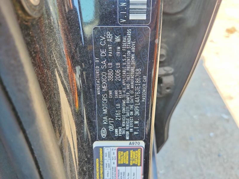2018 Kia Forte მანქანა იყიდება აუქციონზე, vin: 3KPFL4A76JE186768, აუქციონის ნომერი: 54072116