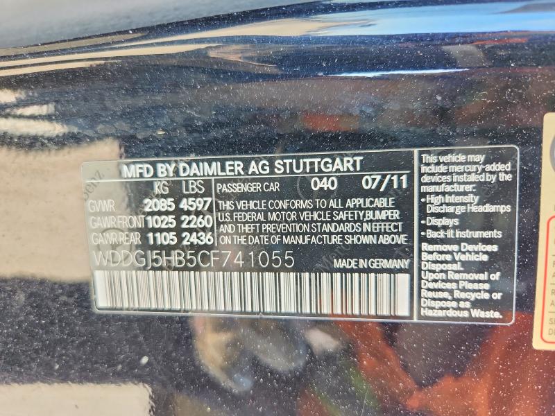 53936486 :رقم المزاد ، WDDGJ5HB5CF741055 vin ، 2012 Mercedes-benz C مزاد بيع