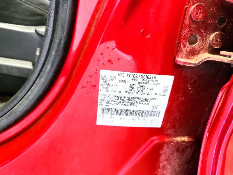 Продажа на аукционе авто 2010 Ford Edge, vin: 2FMDK3GC6ABB35122, номер лота: 52907126
