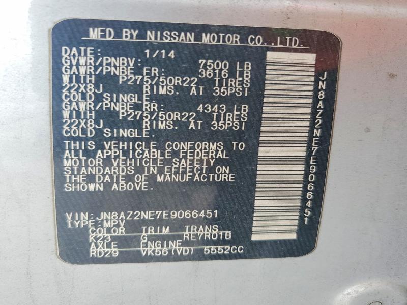 Продажа на аукционе авто 2014 Infiniti Qx80, vin: JN8AZ2NE7E9066451, номер лота: 55597966