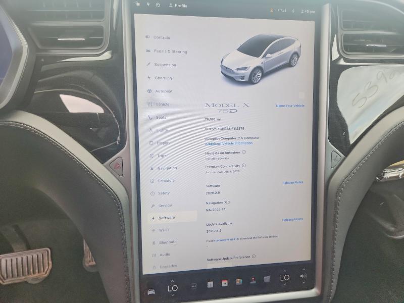 2018 Tesla Model X მანქანა იყიდება აუქციონზე, vin: 5YJXCBE28JF112379, აუქციონის ნომერი: 53929276