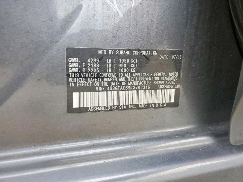 Продаж на аукціоні авто 2019 Subaru Impreza, vin: 4S3GTAC69K3702346, номер лоту: 52840576