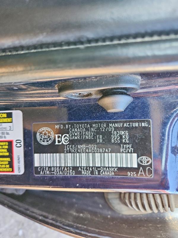 51543056 :رقم المزاد ، 2T1KE4EE4AC038747 vin ، 2010 Toyota Matrix Xr Wagon مزاد بيع