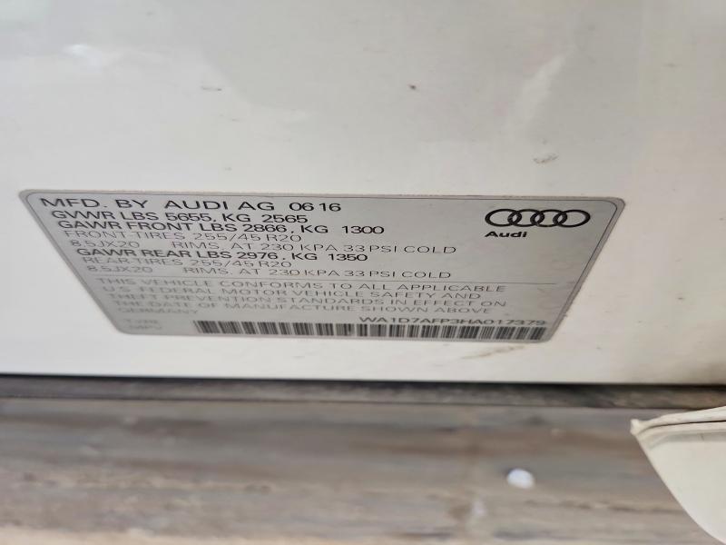 52171646 :رقم المزاد ، WA1D7AFP3HA017379 vin ، 2017 Audi Q5 مزاد بيع