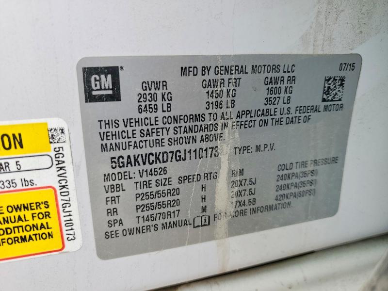 Aukcja sprzedaży 2016 Buick Enclave, vin: 5GAKVCKD7GJ110173, numer aukcji: 51887126